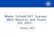 Rhode Island HIT Survey: 2014 Results and Plans for 2015 January 2015