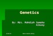 9/7/2015Mahia Samaha Alkony1 Genetics By: Mrs. Mahdiah Samaha Alkony