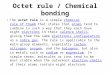 Octet rule / Chemical bonding The octet rule is a simple chemical rule of thumb that states that atoms tend to combine in such a way that they each have