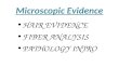 Microscopic Evidence HAIR EVIDENCE FIBER ANALYSIS PATHOLOGY INTRO