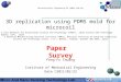 3D replication using PDMS mold for microcoil Feng-Fu Chuang Institute of Mechanical Engineering Date ﹕ 2011/05/23 Paper Survey a Core Research for Evolutional