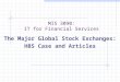 MIS 3090: IT for Financial Services The Major Global Stock Exchanges: HBS Case and Articles
