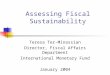 Assessing Fiscal Sustainability Teresa Ter-Minassian Director, Fiscal Affairs Department International Monetary Fund January 2004
