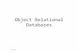 Object Relational Databases Ioan Despi. Motivation & Politics In the early 80’s, it became clear that relational systems were not robust enough for non-administrative