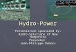 Hydro-Power Presentation sponsored by: Hydro-Solutions of New Hampshire Presenter: Jean-Philippe Dubois