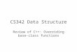CS342 Data Structure Review of C++: Overriding base- class functions