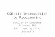 CSE:141 Introduction to Programming Faculty of Computer Science, IBA BS-I (Spring 2010) Lecture 3
