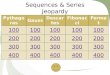 Sequences & Series Jeopardy Pythagora s Gauss Descart es Fibonacc i Fermat 100 200 300 400