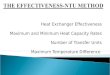 Heat Exchanger Effectiveness Maximum and Minimum Heat Capacity Rates Number of Transfer Units Maximum Temperature Difference