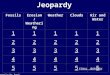 Jeopardy FossilsErosion / Weathering WeatherCloudsAir and Water 11111 22222 33333 44444 55555 Created by Ms. Karol FINAL JEOPARDY
