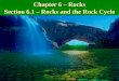 Chapter 6 – Rocks Section 6.1 – Rocks and the Rock Cycle