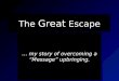 The Great Escape … my story of overcoming a “Message” upbringing