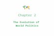 Chapter 2 The Evolution of World Politics. Ancient Greece & Rome Territorial states: Before states/nations Based on leader or culture Controlled territory