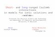 Short- and long-ranged Coulomb interactions in models for ionic solutions and water John D. Weeks Institute for Physical Science and Technology and Department
