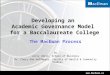 Www.MacEwan.ca Developing an Academic Governance Model for a Baccalaureate College The MacEwan Process by Jerry Zdril, School of Business Dr. Chery Ann
