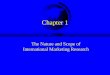 Chapter 1 The Nature and Scope of International Marketing Research