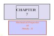 CHAPTER 7 Mechanical Properties Of Metals - II 7-1