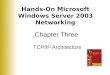 Hands-On Microsoft Windows Server 2003 Networking Chapter Three TCP/IP Architecture