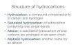 Structure of hydrocarbons Hydrocarbon:Hydrocarbon: a compound composed only of carbon and hydrogen Saturated hydrocarbon:Saturated hydrocarbon: a hydrocarbon