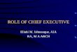ROLE OF CHIEF EXECUTIVE Ellahi M. Ishteeaque, AIA RA, M A ARCH