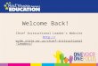 Welcome Back! Chief Instructional Leader’s Website  instructional-leaders