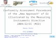 REPUBLIC OF CROATIA STATE OFFICE FOR METROLOGY Conformity Assessment Procedures of the „New Approach“ of EU illustrated by the Measuring Instruments Directive