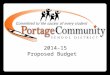 2014-15 Proposed Budget. July 1 - June 30 DISTRICT BUDGET Budget Approved in August by Finance & SB Budget Hearing/Annual Meeting in Sept. Budget Finalized