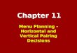 Chapter 11 Menu Planning - Horizontal and Vertical Pairing Decisions