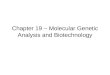 Chapter 19 – Molecular Genetic Analysis and Biotechnology