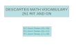 DESCARTES MATH VOCABULARY 251 RIT AND ON RIT Score Range: 251–260 RIT Score Range: 261–270 RIT Score Range: 271–280