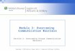 Copyright © 2010 Wolters Kluwer Health | Lippincott Williams & Wilkins Section 2: Overcoming Unique Communication Barriers Module 3: Overcoming Communication