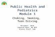 Public Health and Pediatrics Module 1 Choking, Smoking, Teen Driving November, 2010 Deborah Moss, MD MPH Dianna Ploof, EdD