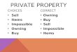 PRIVATE PROPERTY CHOICES Sell Items Impossible Owning Buy CORRECT Owning Buy Sell Impossible Items