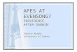 APES AT EVENSONG? PROVIDENCE AFTER DARWIN Dominic Murphy University of Sydney
