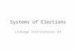 Systems of Elections Linkage Institutions #3. Purpose of Elections 1)Select a Set of Leaders/Policy Agenda 2)Confer Legitimacy 3)Organize Government