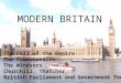 MODERN BRITAIN The Fall of the Empire The Commonwealth The Windsors Churchill, Thatcher British Parliament and Government Today