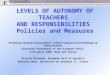 LEVELS OF AUTONOMY OF TEACHERS AND RESPONSIBILITIES Policies and Measures Promoting creativity and Innovation – Schools’ response to the Challenges of