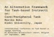 An Alternative Framework for Task-based Instruction: Core/Peripheral Task Mariko Boku Kinki University, Japan International Conference on Task-based Language