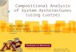 Software Engineering Center Compositional Analysis of System Architectures (using Lustre) Mike Whalen Program Director University of Minnesota Software