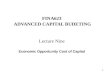 1 FINA623 ADVANCED CAPITAL BUDETING Lecture Nine Economic Opportunity Cost of Capital