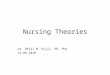 Nursing Theories Dr. Belal M. Hijji, RN, PhD 19.09.2010