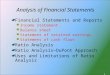 1 Analysis of Financial Statements Financial Statements and Reports Income statement Balance sheet Statement of retained earnings Statement of cash flows