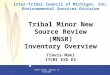 INTER-TRIBAL COUNCIL OF MICHIGAN Tribal Minor New Source Review (MNSR) Inventory Overview Inter-Tribal Council of Michigan, Inc. Environmental Services