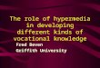 The role of hypermedia in developing different kinds of vocational knowledge Fred Beven Griffith University