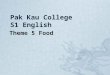 Pak Kau College S1 English Theme 5 Food. My favourite breakfast – Tuna Sandwich How can I make Tuna Sandwich?