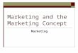 Marketing and the Marketing Concept Marketing. Warm Up ?  In your own words, what do you think the term Marketing means? In my opinion marketing means…