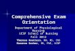 Comprehensive Exam Orientation Department of Physiological Nursing UCSF School of Nursing Fall 2012 Theresa Koetters, RN, MS, CNS Roxanne Garbez, RN, PhD,