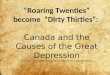 “Roaring Twenties” become “Dirty Thirties”: Canada and the Causes of the Great Depression also see: 