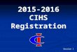2015-2016 CIHS Registration Session 1. CHOICES… “I am what I am today because of the choices I made yesterday.” Distribute registration guides to students
