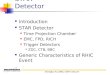 Zhangbu Xu (BNL) USTC lecture STAR Detector Introduction STAR Detector Time Projection Chamber EMC, FPD, RICH Trigger Detectors ZDC, CTB, BBC Generic Characteristics
